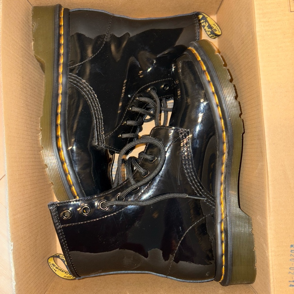 Dr. Martens Shiny Black Lace-Up Boots